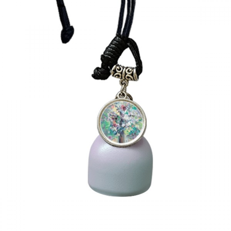 Spring Oil Painting Art Still Life Flower Wind Chimes Bell Car Pendant
