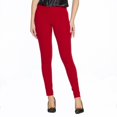 thumbnail image 1 of Leggins Mujer Moda Casual Rojo Liso Tiro Alto Sin Costura Ajustado Básico Cómodo Con Cortes Laterale rojo M INCÃGNITA 330716, 1 of 5