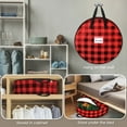 thumbnail image 3 of 24" Wreath Storage Container with Handles, WeGuard Christmas Wreath Storage Bag, Garland Storage Bag Holiday Decoration Organizer - Buffalo Plaid Black/Red, 3 of 5