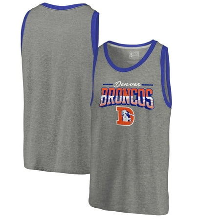 Denver Broncos NFL Pro Line by Fanatics Branded Throwback Collection Season Ticket Tri-Blend Tank Top - Heathered