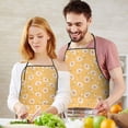 thumbnail image 5 of Yellow Daisy Flower Retro Pattern Apron-Garden Aprons for Women with Pockets-Cotton Linen Waterproof Kitchen Cooking Gardening Aprons Adjustable for Kitchen,Cooking,BBQ and Salon 33x27 Inch, 5 of 7