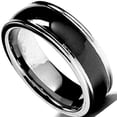 thumbnail image 1 of Tungsten Carbide Men's Ladies Unisex Ring Wedding Band 8MM (5/16 inch) Black Dome Beveled Edge Comfort Fit (Available in, 1 of 1