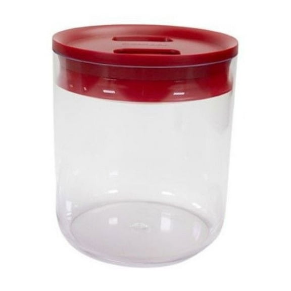 Click Clack Clear 1.6 Quart Pantry Canister with Red Lid, Set of 2