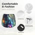 thumbnail image 4 of Balery Cosmic Cat In Window Pantalones cortos deportivos para mujer con forro y dos bolsillos, elásticos, para entrenamiento, gimnasio, yoga-X-Large, 4 of 7