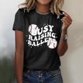 thumbnail image 2 of adviicd Hauts de Gym pour Femmes T-Shirt pour Femmes à Imprimé Graphique T-Shirt de Randonnée d'Été à Manches Courtes T-Shirt d'Entraînement Haut Noir,P, 2 of 5