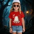 thumbnail image 2 of Staki Toddler Girl Halloween Shirt Toddler Girls Halloween Shirt Cute Tshirt Kids Outfits Short Sleeve Tees Tops(Red,2-3 Years), 2 of 5