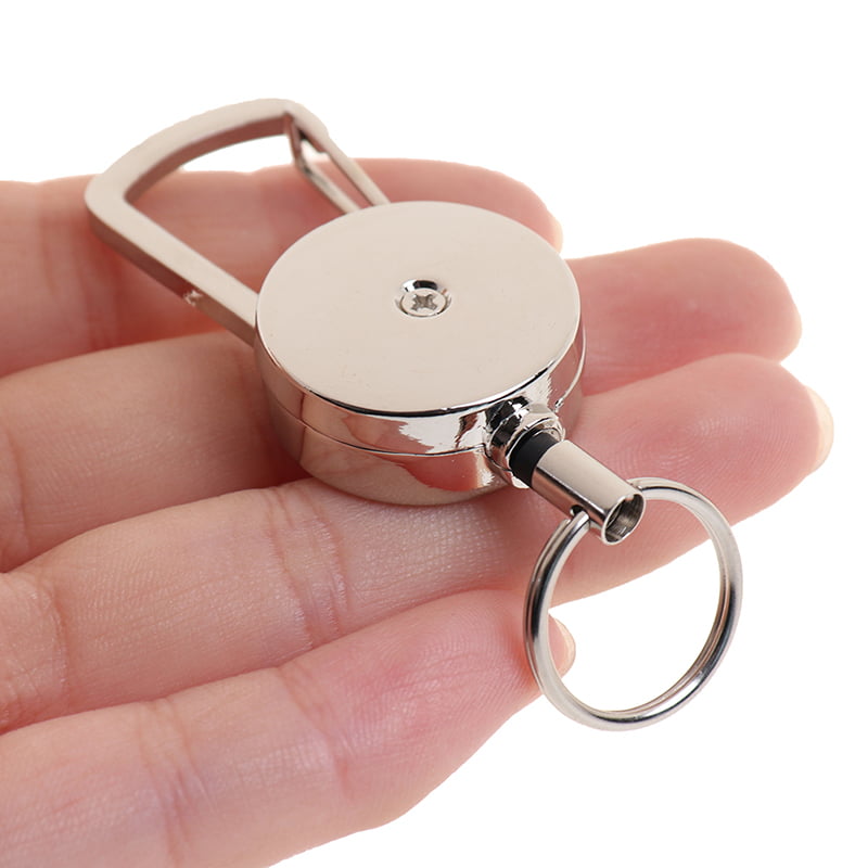 1pc Retractable Pull Key Ring Chain Clip Carabiner Holder Recoil Exte.PI