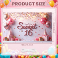 thumbnail image 3 of Decorative Pink Balloon Banner Glitter Sweet 16 Event Banner for Birthday Party Celebration Indoor Decoration Photo Prop, 3 of 9