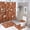 style-824, variant on 4 Pcs Shower Curtain Sets Non-Slip Rugs And Toilet Mat Lid Rug Accessories Seamless Pattern of Green And White Greek Key Lines Waterproof Fabric Bath Curtain Chinoiserie Bohemian Vintage