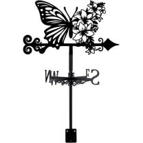Iron Wind Direction Indicator 265x358mm Weathervane for Outdoor Garden Wind Measuring Tool Butterfly