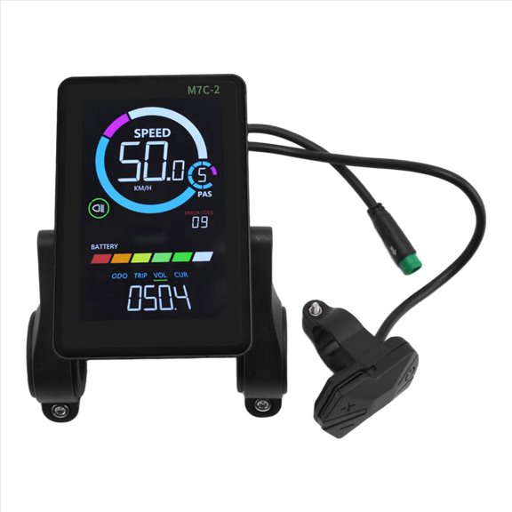 M7C-2 Electric Bike LCD Display Meter, 24V 36V 48V 60V E-Scooter Panel USB UART for Mountain, 5PIN