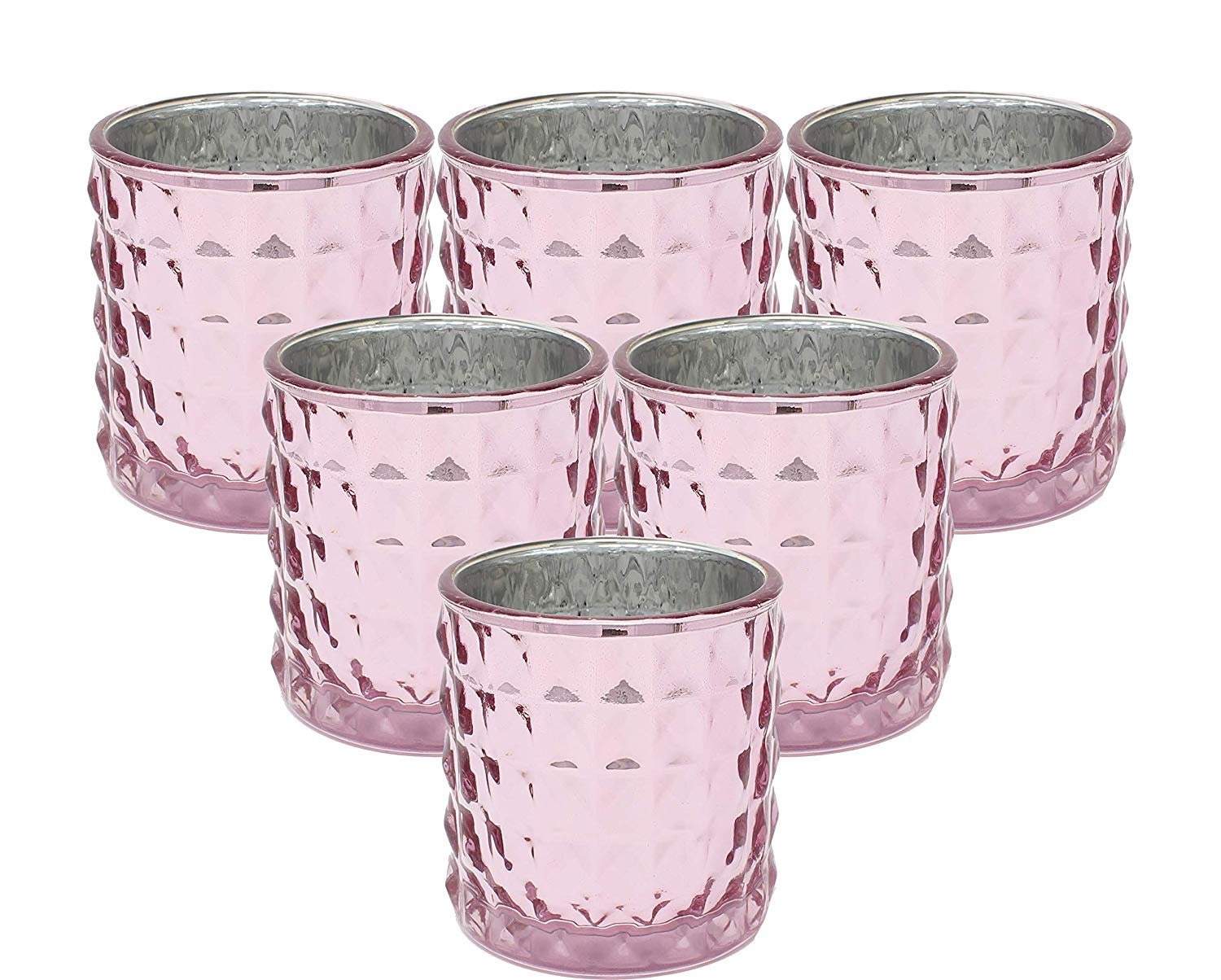 Ms Lovely Large Studded Glass Votive Tealight Candle Holders Bulk Set