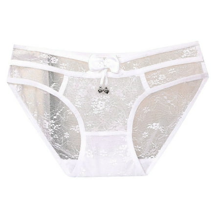 Womens Sexy Underwear Lace Thongs for Women Sheer Panty White Women Shorts Comfy M