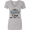 thumbnail image 3 of Inktastic Blessed Gigi Grandma Women's V-Neck T-Shirt, 3 of 5