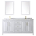 thumbnail image 3 of Wyndham Collection Daria 72" Mirrors Wood Double Bathroom Vanity in White/Gold, 3 of 5