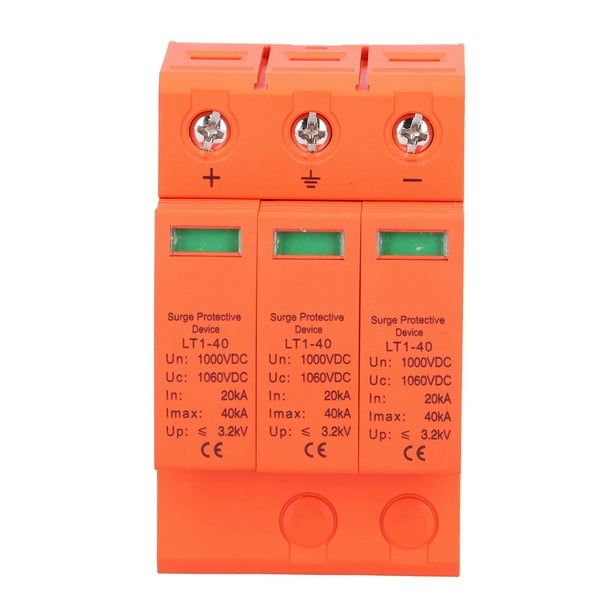 Protector contra sobretensiones, dispositivo de protección contra sobretensiones 3p Protector fotovoltaico Dispositivo de protección contra sobretensiones Salida de alta intensidad