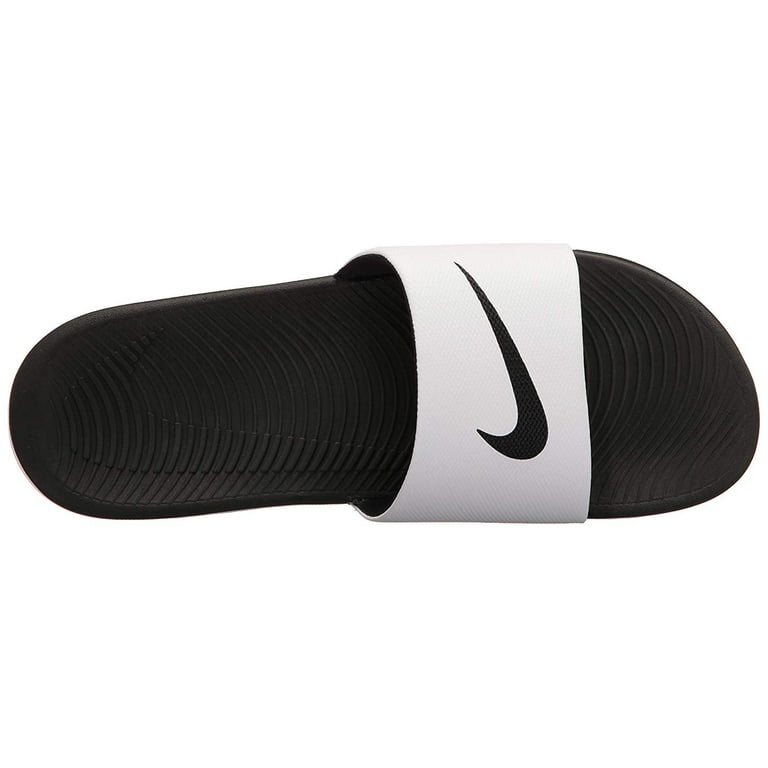Nike Men\'s Kawa Slide Sandal, Regular White/Black, 8 US