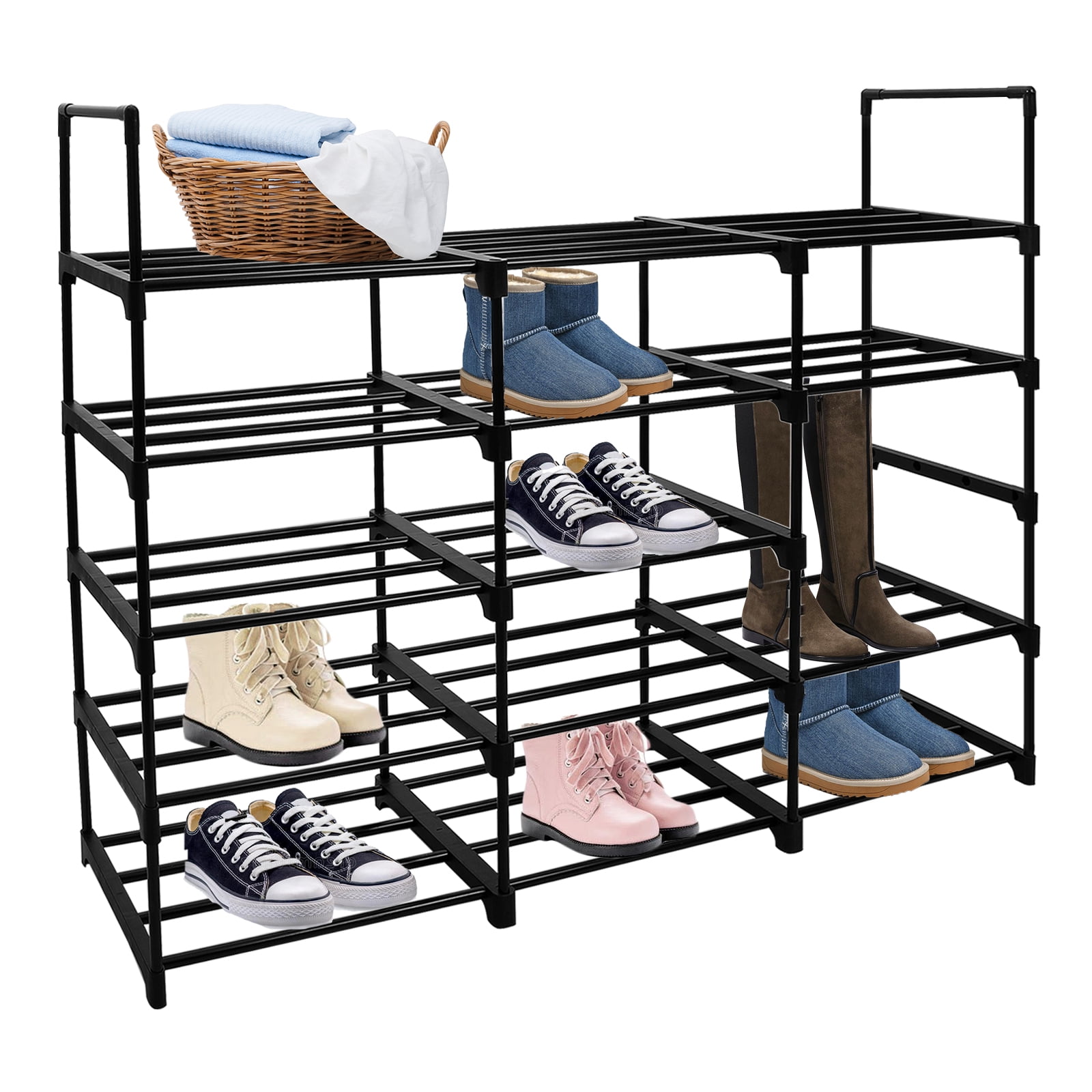 Shoe Rack Metal Shoe Organizer Stackable Adjustable Storage Shelf for