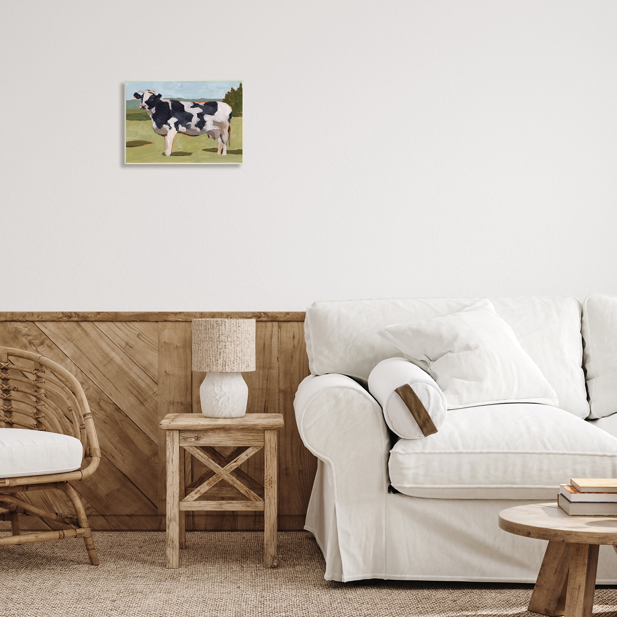 Stupell Industries Dairy Farm Cow Grazing Country Cattle Traditional Painting, 15 x 10, Design by Melissa Wang