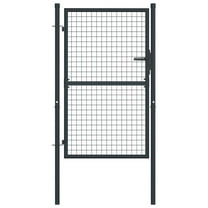 vidaXL Mesh Garden Gate Galvanised Steel 39.4"x68.9" Gray, 145772