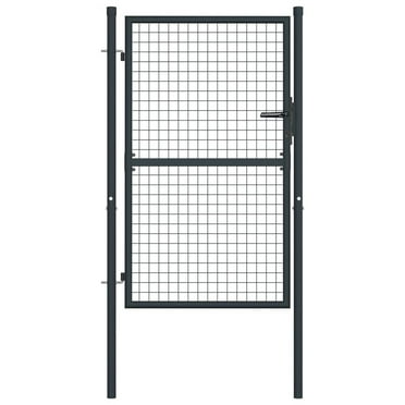 vidaXL Mesh Garden Gate Galvanised Steel 39.4"x68.9" Gray, 145772