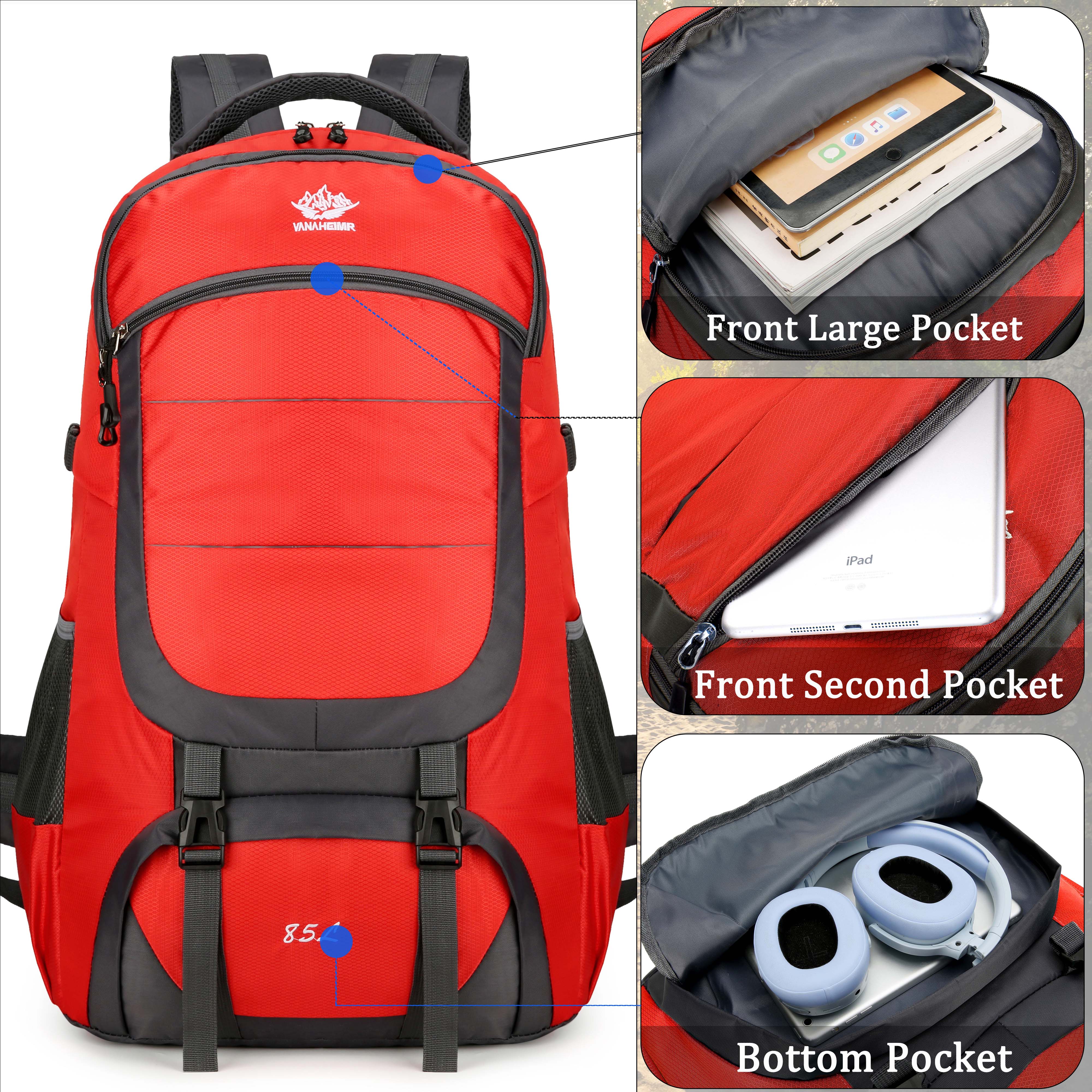 85L Hiking Camping Backpack,Hunting Climbing Backpack for Outdoor,Backpack Water Resistant,Tactical Backpack for Men Women