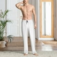 thumbnail image 6 of Lsque White Print Men's Pajama Pants, Lounge Pant - Comfortable Home Wear,Elastic Waistband, Stylish Design-X-Large, 6 of 9