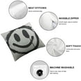 thumbnail image 4 of COMIO Throw Pillow Cover Spray Graffiti Emoticon Wink Face Sprayed in Black on White Paint Home Decorative Square Pillow Case for Men Women Bedroom Living Room Cushion Cover 2 pcs White, 4 of 6