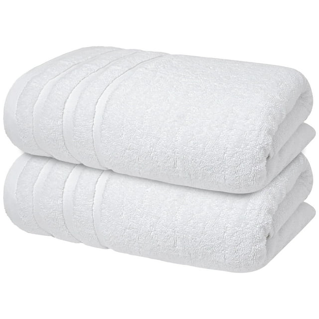 Juego de 2 toallas de baño Infinitee Xclusives, 100% algodón, color blanco