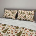 thumbnail image 2 of Christmas Comforter & Sham Bedding Set, Fir Tree Garland and Bells Ornaments Xmas Themed Cartoon Seasonal Holiday, 3 pcs Duvet Set Microfiber Filling Quilt, 5 Sizes, Multicolor, by Ambesonne, 2 of 4