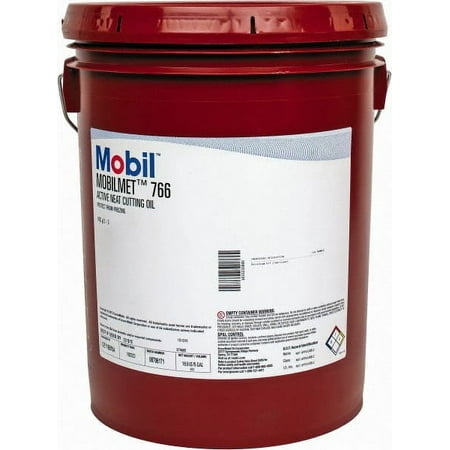 Mobil Mobilmet 766 5 Gal Pail Cutting Fluid Straight Oil, For Automatic Lathe Operations, Broaching, Gear Shaving, Milling, Parting-Off, Planing, Shaping, Tapping, Threading