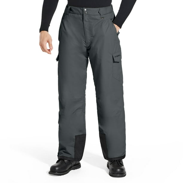 HISEA Mens Snow Cargo Pants WaterResistant Insulated Ski Pants Soft