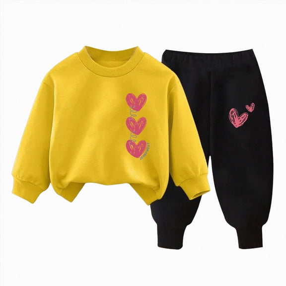 Toddler Baby Boy Girl Fall Outfits Letter Print Long Sleeve Tops Pants Winter Clothes Sets 6-12 Months 12-24 Months 2t 3t 4t 5t 6t 7t 8t 9t Children(J,5-6 Years)