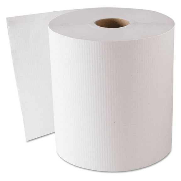 Hardwound Roll Towels, 8" x 800 ft, White - Heavy Duty Paper Towels for Kitchen, Bathroom, Garage, Workshop, Industrial Use - Absorbent & Durable 6 Count (Pack of 1)