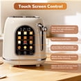 thumbnail image 3 of Mecity Easy Touch Screen Toaster 2 Slice – Retro Wide Slot Stainless Steel Toaster with Large Display, 6 Browning Levels, Bagel, Defrost & Reheat, Removable Crumb Tray, Cream Color, 3 of 9