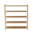 thumbnail image 2 of 5-Tier Bamboo Shoe Rack, Brown, 15-20 Pair Storage, Rustic Style, Entryway Shoe Organizer, 2 of 8