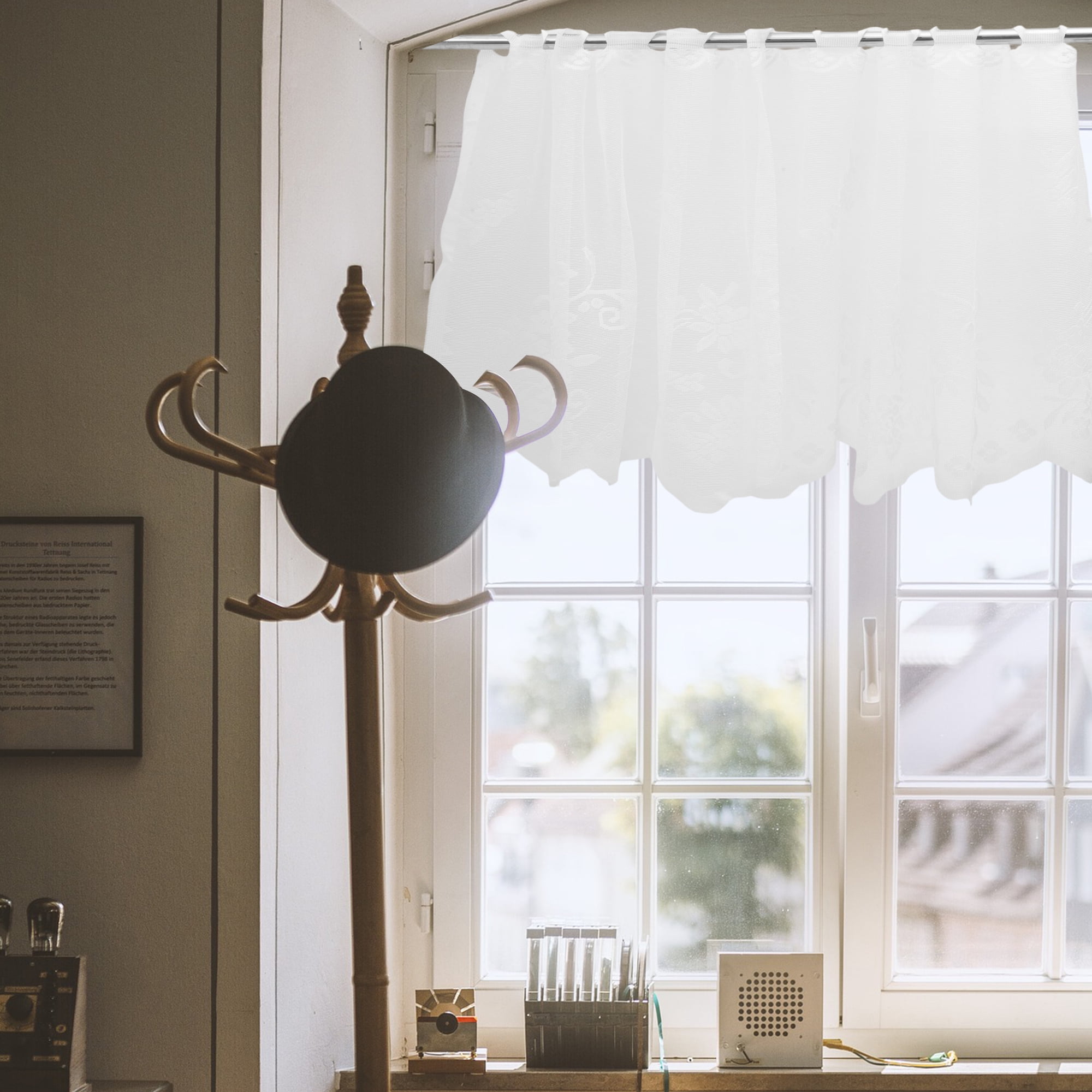 Unique Bargains Short Kitchen Curtains with Eyelets for Bathroom Windows and Laundry Room