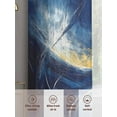 thumbnail image 3 of Blue Yellow Abstract Sheer Curtains for Living Room Bedroom Modern Oil Painting Art Sheer Curtains 54 Inch Long 2 Panels Set Light Filtering Curtain Window Treatments Drapes for Dining Room, 3 of 6