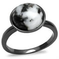 thumbnail image 1 of Women IP Light Black Stainless Steel Ring with Semi-Precious in Multi Color - Size 5, 1 of 1