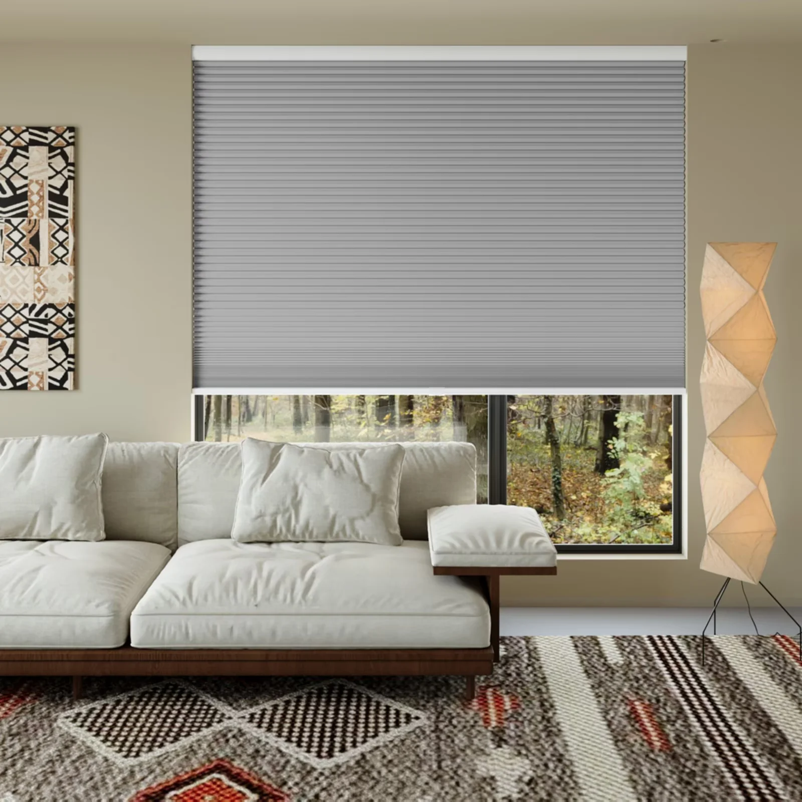 MYshade Cordless Gray-31"W*72"H Blackout Cellular Shades 1.5 inch Honeycomb Blinds for Indoor Windows Insulated Noise Reducing Window Shades & Blinds for Home