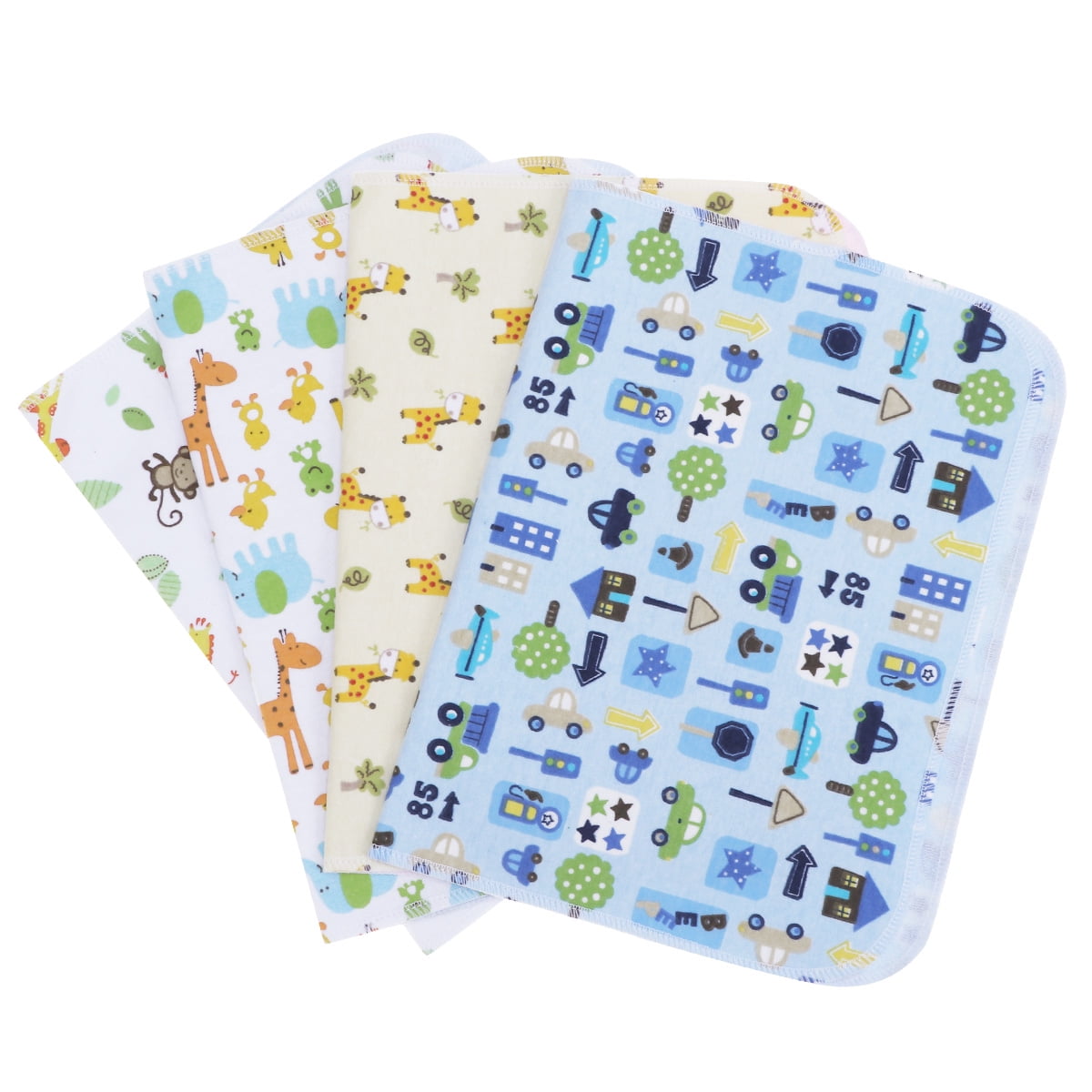 4pcs 45x30cm Baby Waterproof Sheet Urine Changing Pads Cartoon Reusable Infant Bedding Nappy Burp Mattress(Mixed)