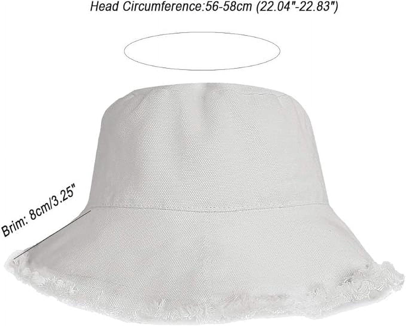Frayed Bucket Hat 100% Cotton Wide Brim Summer Beach Outdoor Headwear An everyday summer staple, the Navy Bucket Hat is designed  main image 2