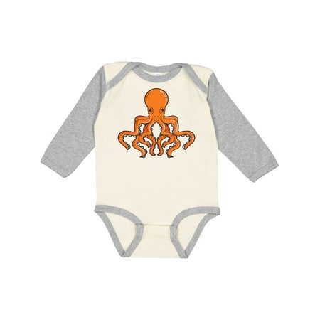 

Inktastic Orange Octopus Boys or Girls Long Sleeve Baby Bodysuit