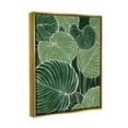thumbnail image 3 of Layered Green Leaf Nature Botanical & Floral Graphic Art Metallic Gold Framed Art Print Wall Art, 3 of 6
