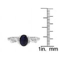 thumbnail image 3 of 10k White Gold Oval Sapphire and Braided Diamond Accent Ring, 3 of 5