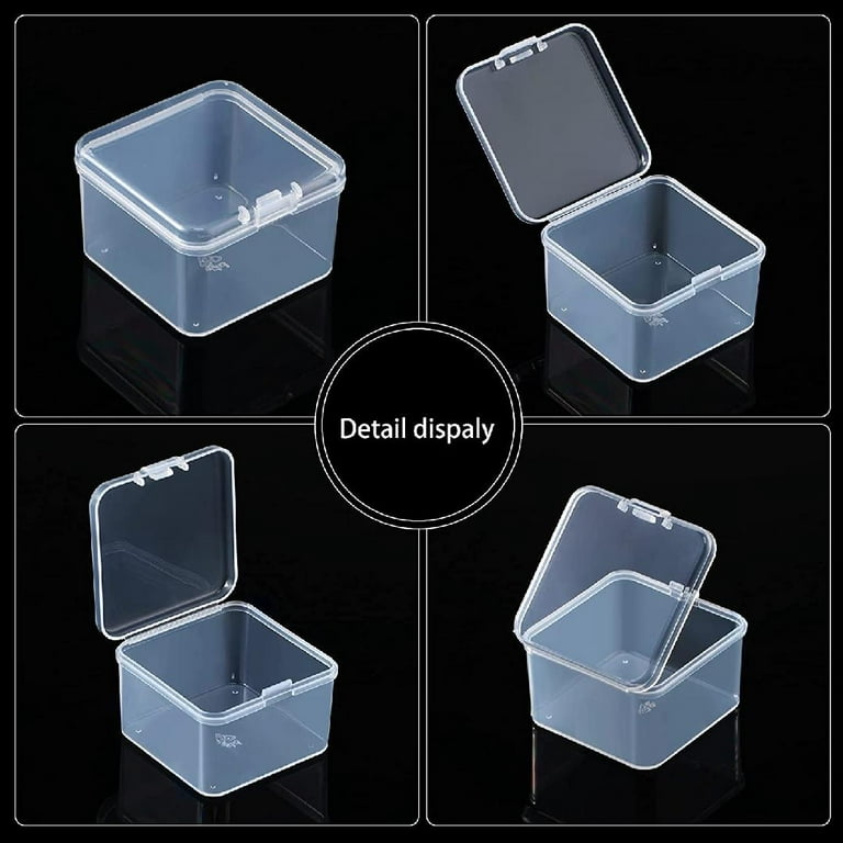 Plastic Clear Transparent With Lid Storage Box Collection Container  YUJFSSU.t Cq
