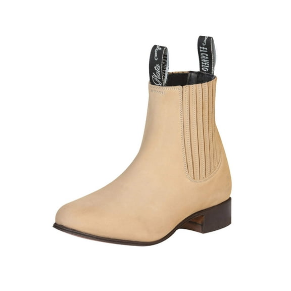 Men's Nubuck Leather Classic Charro Ankle Boots 'El Canelo' Atlas Sand 228