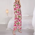 thumbnail image 3 of Fotbe Rose Flowers Pattern Long Sleeve Pajama Set for Women,Sleepwear Set,2-piece Loungewear Set,Soft PJs Comfy Nightwear with Pockets -Large, 3 of 7