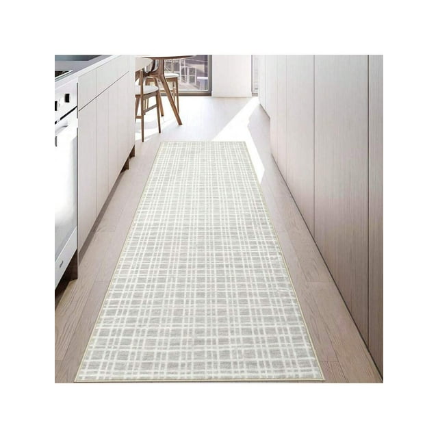 Modern Plaid Area Rug, 2*3ft/2*6ft/3*5ft/4*6ft/5*7ft/6*9ft/8*10ft/9*12ft/10*13ft Washable Rug Indoor Contemporary Non Slip Rug Soft Comfy Non-Shedding Floor Carpet Low Pile Foldable Thin Rug