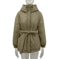 thumbnail image 1 of Chaqueta de algodón con capucha, de longitud media a larga, con estampado de rombos en la cintura, chaqueta de algodón cálida, talla grande, 1 of 5